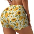 thumbnail image 2 of Fotbe Beautiful Countryside Sunflower Seamless Shorts, Womens Workout Shorts High Waist Stretch Booty Short for Gym/Yoga/Running/Biking-Large, 2 of 9
