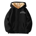 thumbnail image 4 of SGMVNU Girls Boys Winter Jackets Girls Winter Hooded Jacket With Zip Up Printed Playful Outerwear For Active Toddlers And Kids Cozy Pockets(Size 10-11 Years, Black), 4 of 4