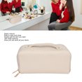 thumbnail image 4 of Bolsa de Almacenamiento de Maquillaje de Cuero PU Con Cierre de Cremallera de Gran Capacidad, Bolsa de Cosméticos Resistente Al Agua Con Asa Tamaña Portátil para Viajes, 4 of 7