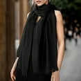 thumbnail image 2 of YWOAGH Womens Solid Color Cotton and Linen Scarf for All Season Beach Strip Scarf Scarf Black, 2 of 8