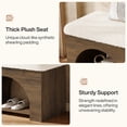 thumbnail image 2 of Finmind 63" Upholstered Entryway Bench with Arched Frame, 2-Tier Farmhouse Shoe Bench Ottoman with Shelf, for Bedroom, Hallway, Foyer, Dark Brown, 2 of 8