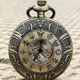 thumbnail image 3 of Steampunk Gear Pocket Watch Bronze Flip Open Quartz Pendant Clock Punk Vintage Mechanical Look for Men Women Necklace Gift, 3 of 6