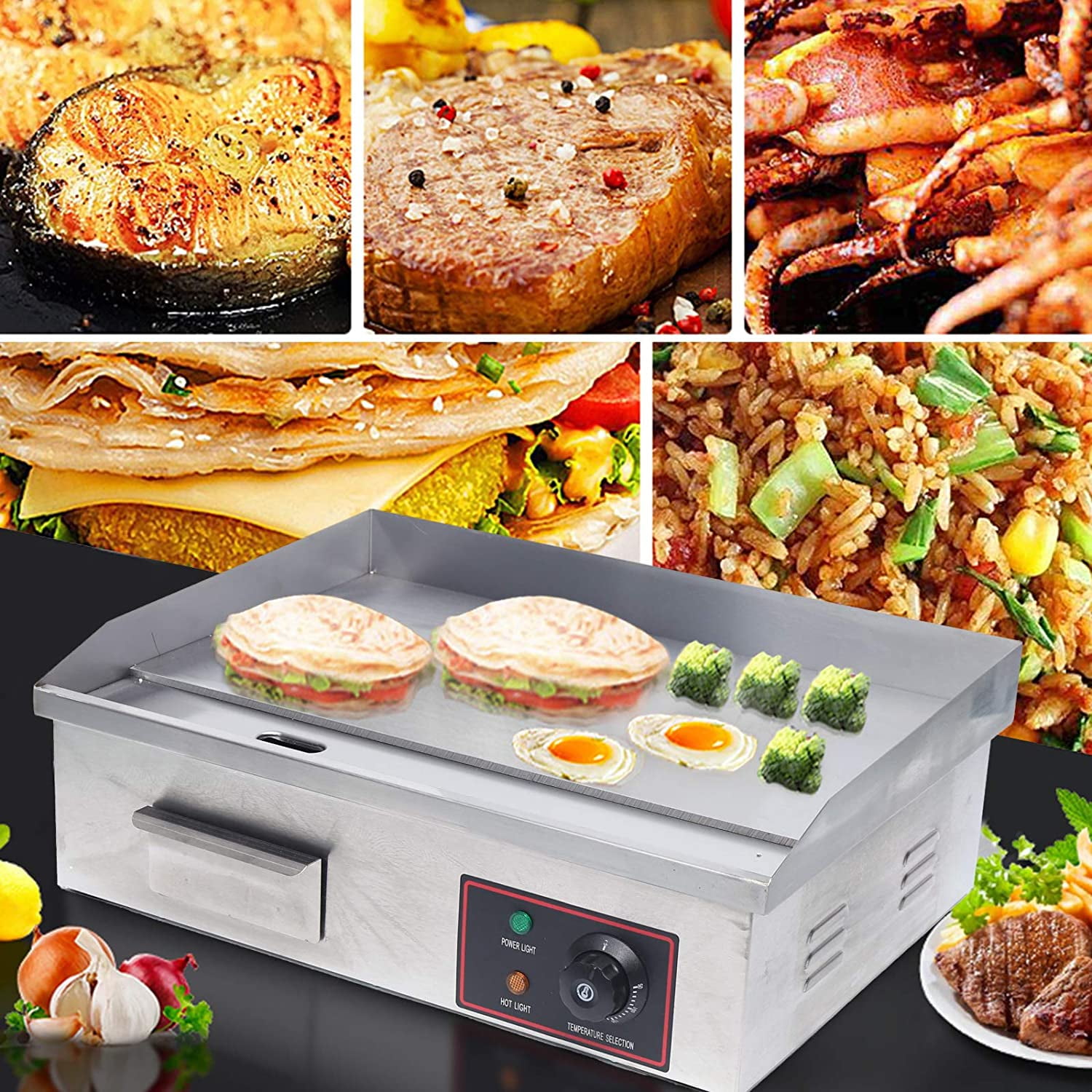 MONIPA Grill Cooktop BBQ Teppanyaki Hot Plate Electric Grill Griddle Nonstick Home Flat Restaurant