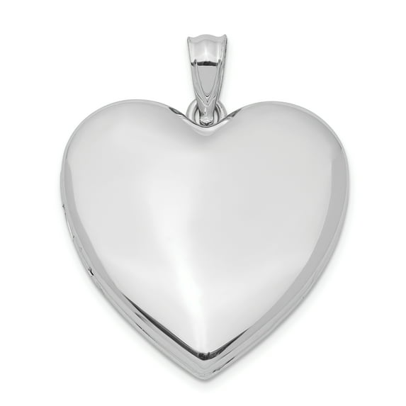 Sterling Silver 24mm Plain Heart Locket Charm Pendant