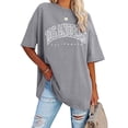 thumbnail image 2 of Uinagy T-Shirt Mode Femme Col Rond Grande Taille Manches Courtes Imprimé Lettre, 2 of 5