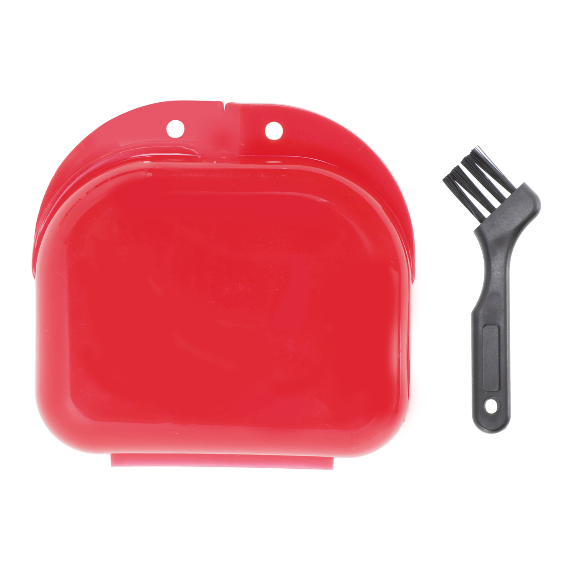 Unique Bargains Mini Braces Box with Brush 1 Set Red
