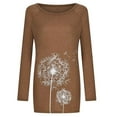 thumbnail image 3 of Top túnica de manga larga para mujer, blusa con estampado Floral de diente de león, camisetas casuales, camisetas, 3 of 4