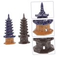 thumbnail image 2 of Estatua Adornos De Torre En Miniatura 2 Piezas Pagoda Hexagonal Cerámica En Miniatura Jardín Zen Accesorios Al Aire Libre Decoración, 2 of 5