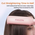 thumbnail image 5 of Faszin Hair Straightener Professional 1.65inch Wide-Plate Titanium Negative Ion Flat Iron 30s Rapid Heating LED Temp Display Wide Voltage & 10 Adjustable Temp Levels (260-450℉) Pink, 5 of 9