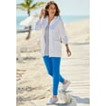 thumbnail image 4 of Woman Within Plus Size Zip Front Hoodie Jacket Long Oversized Fleece Jacket, 4 of 5
