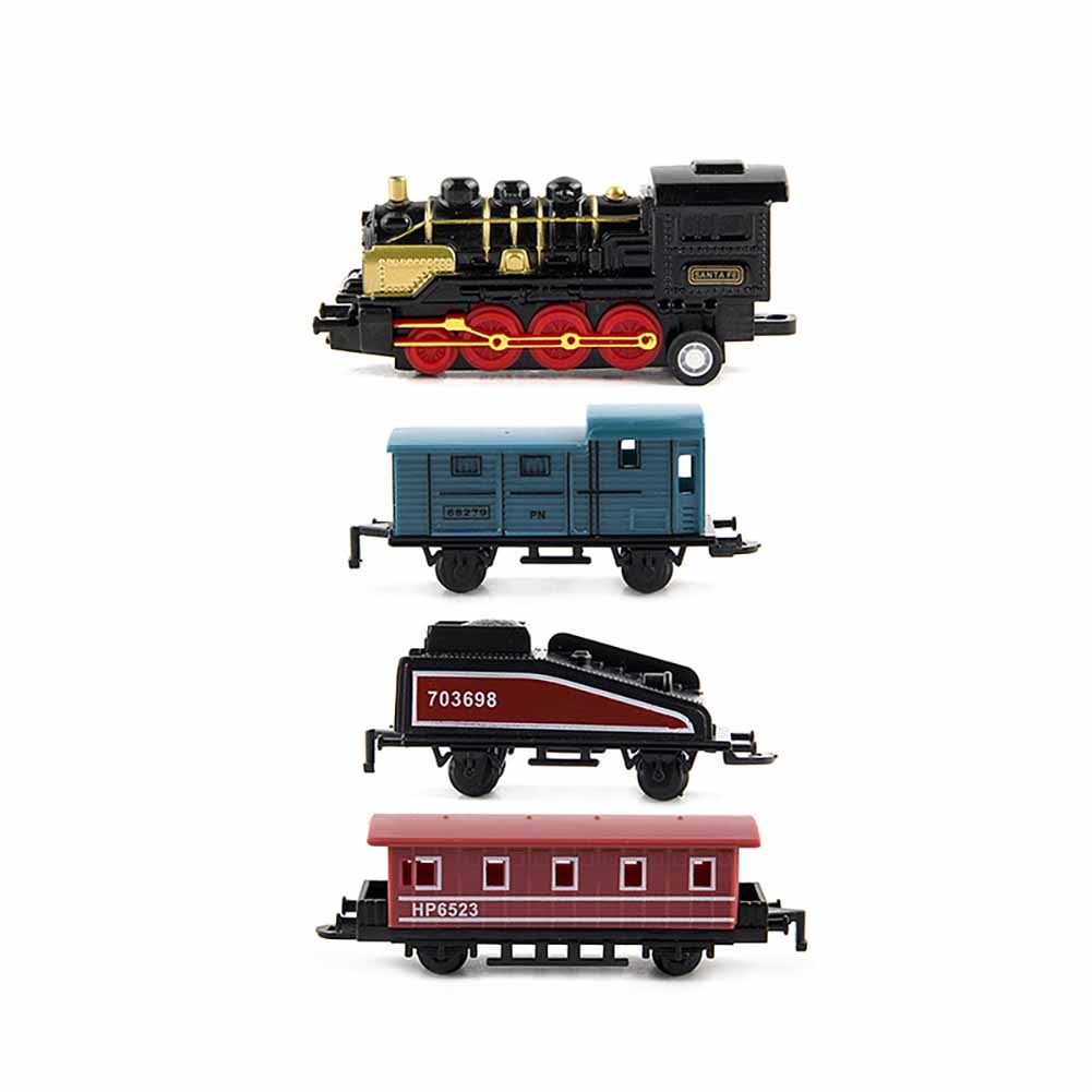 DIY Alloy Car Model Simulation Retro Steam Pull back Train Assembled Train