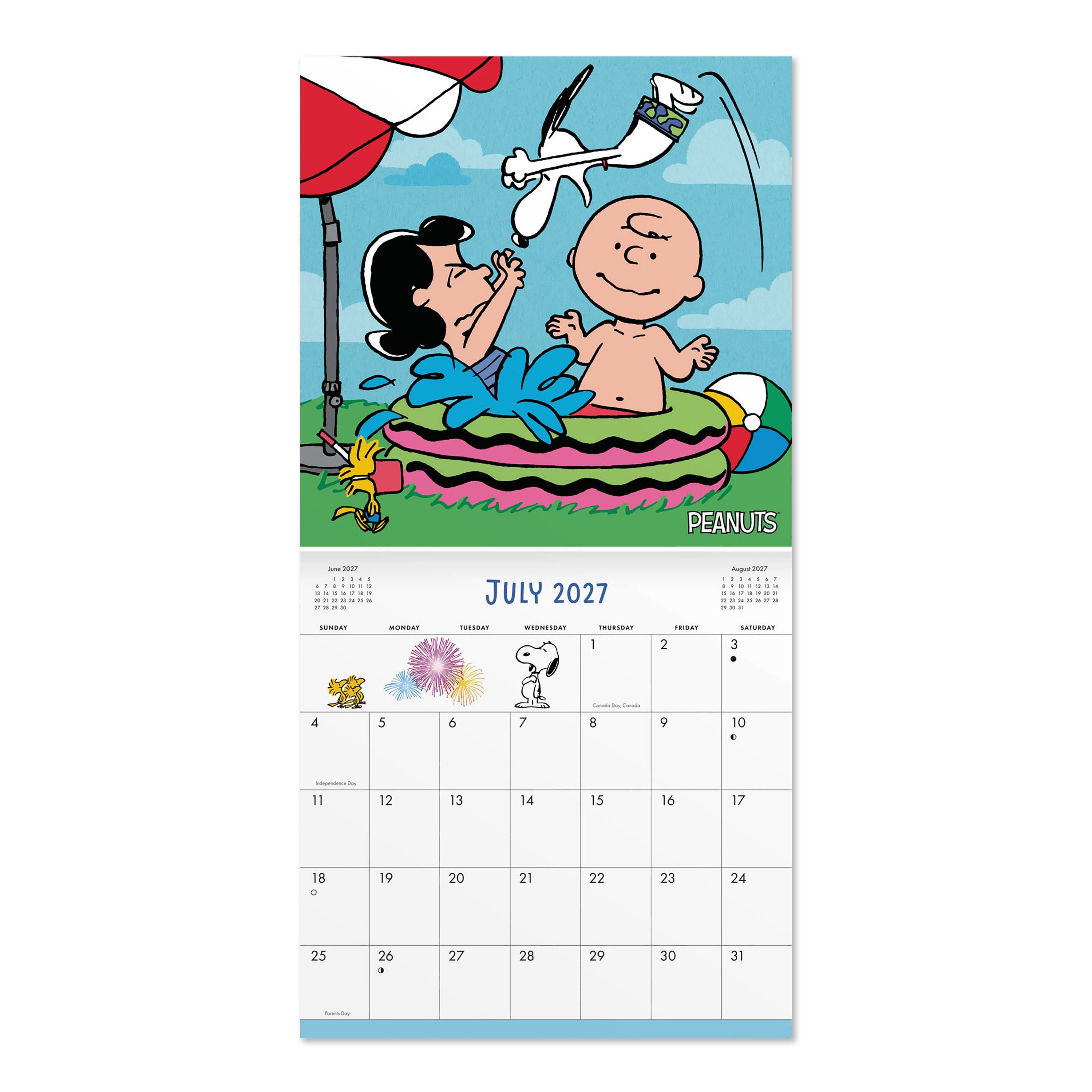 2027 Peanuts Mini Hanging Wall Calendar 7x7 January-December Gridded