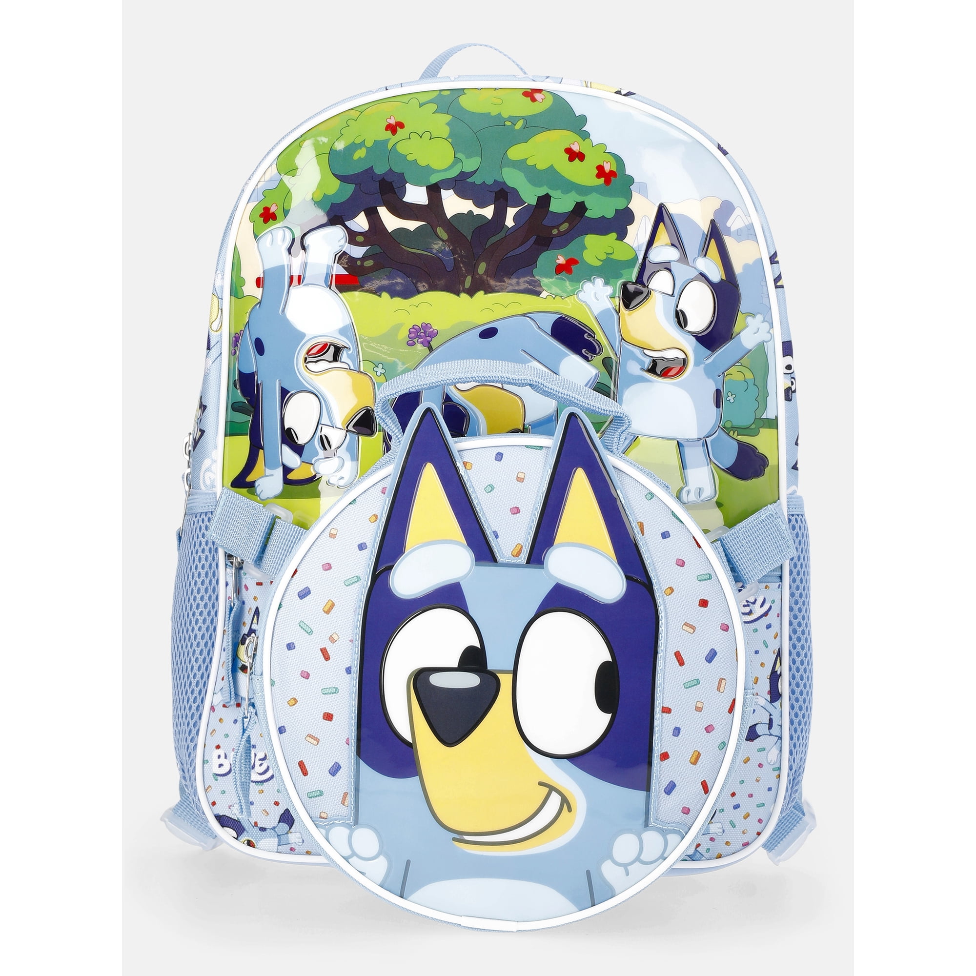 BBC Bluey 14" Toddler Backpack with Lunch kit - Blue
