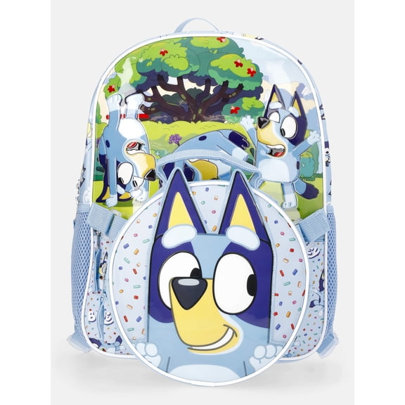 BBC Bluey 14" Toddler Backpack with Lunch kit - Blue