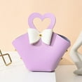 thumbnail image 5 of qczoyp 10 Pack Mini PU Leather Bowknot Gift Bags: Reusable Mini Handbag Gift Boxes with Heart-shape Handle, Party Favor Bags for Weddings, Baby Showers, Christmas, Halloween Party Decor (Purple), 5 of 9