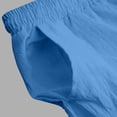 thumbnail image 3 of HomeDM Mens Pants with Pockets Drawstring Elastic Waist Cotton Linen Blue Workout Gym Tapered Joggers Size L, 3 of 9