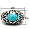 thumbnail image 2 of TK498 - High polished (no plating) Stainless Steel Ring with Synthetic Turquoise in Sea Blue Size 10, 2 of 4