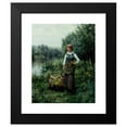 thumbnail image 2 of Daniel Ridgway Knight 12x14 Black Modern Framed Museum Art Print Titled - Girl by a Stream, Flanders (C. 1890), 2 of 5