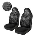 thumbnail image 3 of Uorisanigo Car Seat Covers 2pc Set High Back Vehicle Front Seat Cover Soft Fluffy Furry Smokey Skulls Saddle Blanket Elastic Back, fit Most Vehicles, Automotive Interior Accessories, 3 of 7