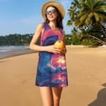 thumbnail image 3 of Xecao Robe d'Été Hawaïenne Plage Requin pour Femmes Robe Décontractée Sans Manches avec Poches, 3 of 7