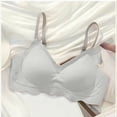 thumbnail image 2 of Iugvhana Wireless Bras for Women Breathable Seamless Bra Adjustable Straps No Underwire Bra Comfortable Everyday Full Coverage Bra Gray L, 2 of 5