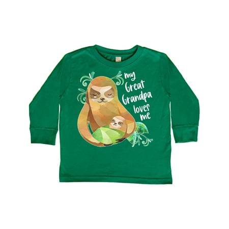 

Inktastic My Great Grandpa Loves Me Cute Sloth and Baby Gift Toddler Boy or Toddler Girl Long Sleeve T-Shirt