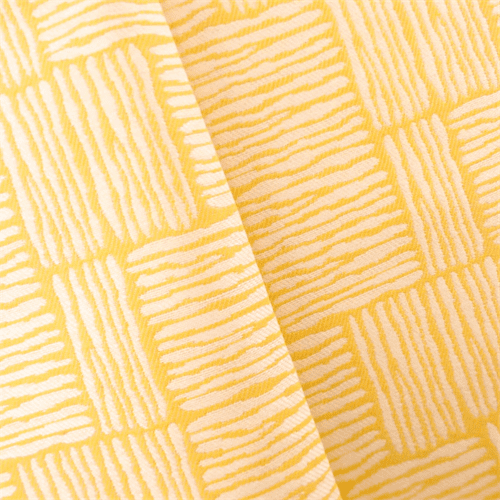 Yellow/White Linear Contemporary Jacquard Upholstery Fabric, Fabric By