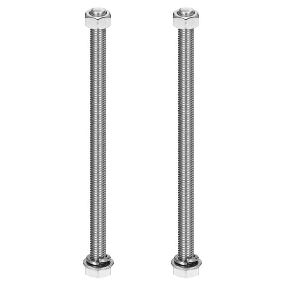 M10 x 190mm 304 Stainless Steel Hex Head Screws Bolts, Nuts, Flat & Lock Washers Assortment Kit, 2 Sets