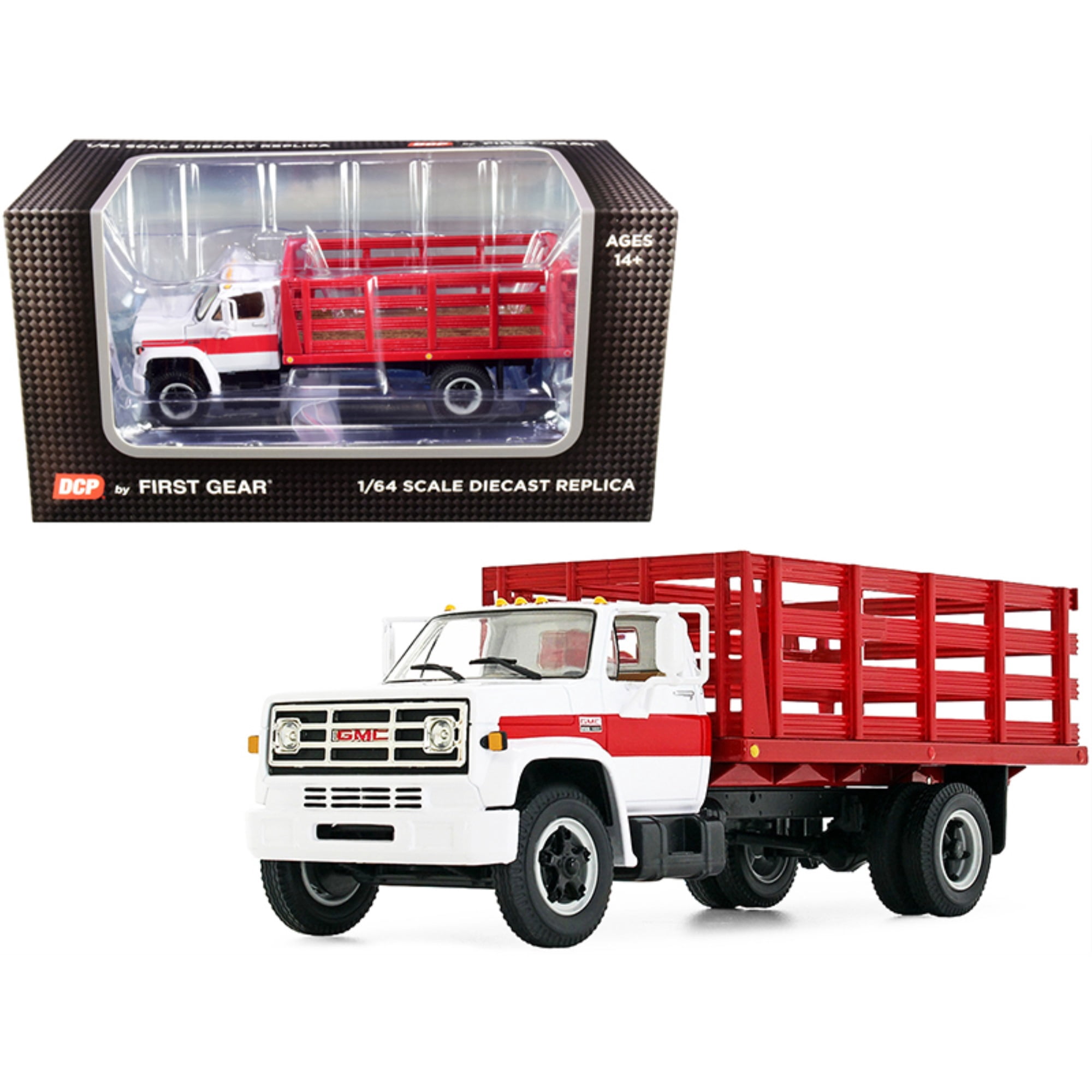 Giocattolo Camion GMC 6500 DCP 1/64 Bianco & Rosso 1970s GMC 6500
