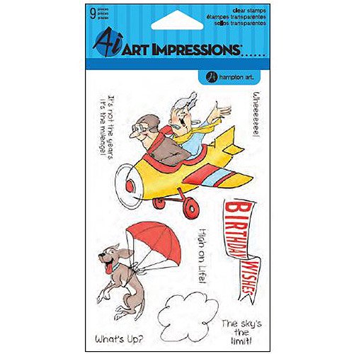 Art Impressions Clear Stamps, 4" x 8", His and Hers Flying High