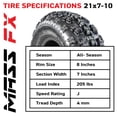thumbnail image 3 of MASSFX 21x7-10 Front Tire for ATV, UTV, & SxS - 4-Ply w/ 15mm Tread Depth, 3 of 9