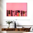 thumbnail image 3 of Elephant Stock Hair Tools On Pink Wall Art - Horizontal Canvas Wall Art - Lobby Wall Decor - Fashion And Beauty Canvas - Pink And Black Decor - 39" x 26", 3 of 8