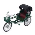 thumbnail image 3 of Antique Bike Vintage Rickshaw Model Old Style Bike Sculpture Vintage Desktop Ornament Tricycle Collectible Vehicle Decoration Green, 3 of 9