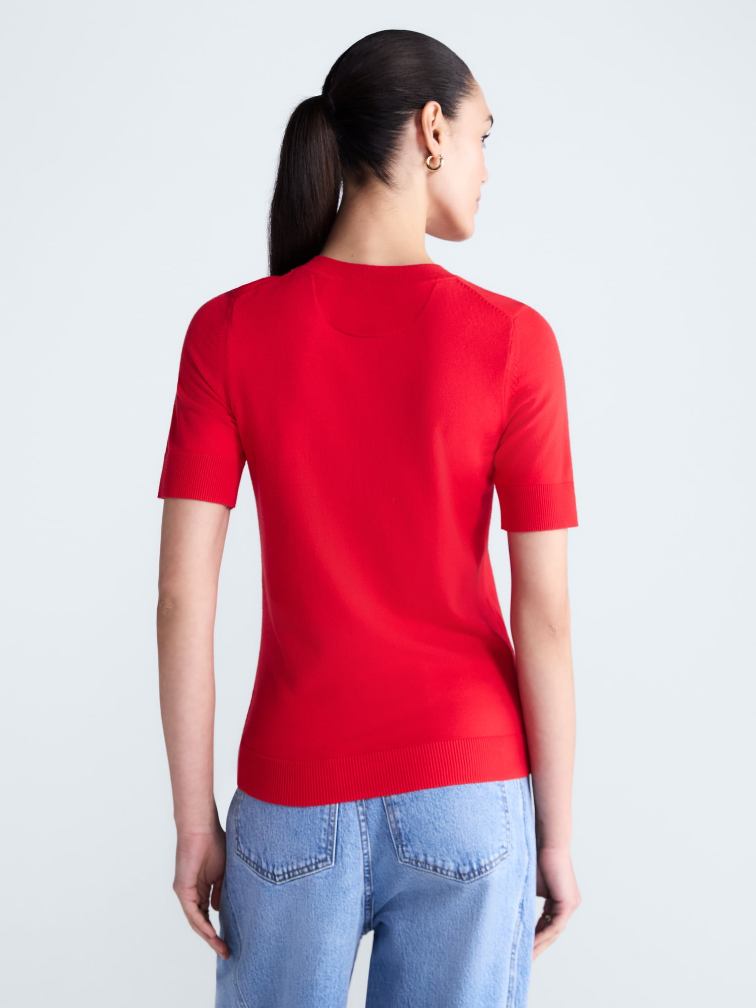 Free Assembly Women's and Women's Plus Cozy Yarn Sweater Tee with Short Sleeves, Sizes XS-4X