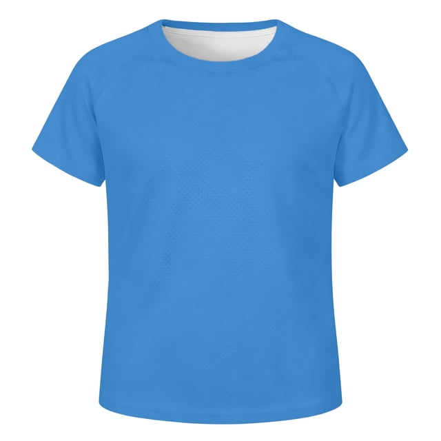 Kids Unisex Raglan Sleeve Mesh Shirts, Breathable Casual Tops for School & Play, 3-14Y