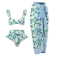 thumbnail image 4 of Traje de baño de una pieza con estampado digital de libélula, malla, falda grande, bikini de dos piezas para mujer, 4 of 6