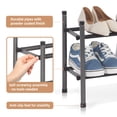 thumbnail image 5 of STORAGE MANIAC Zapatero expandible, zapatero apilable para armario, zapatero pequeño organizador para entrada, zapatero ajustable para garaje, zapatero para puerta delantera, zapatero de metal, negro, 5 of 5