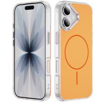 For iPhone 17 Case (Compatible with MagSafe) Slim Translucent Shockproof with Anti-Fingerprint Phone Case,Orange,For iPhone 17