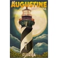 thumbnail image 2 of St Augustine, Florida  Lighthouse and Moon, Stretched Canvas Wall Art by Lantern Press Sold by Art.Com, 2 of 5