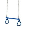 Gorilla Playsets 04-0005-B/B 21 in. Trapeze Bar Assembly with Rings and Coated Chains - Blue