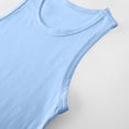 thumbnail image 6 of Avtoify Children Solid Color Sleeveless Round Neck Tank Top Elastic Waist Shorts Summer Kids 2 Piece Outfits, 6 of 8