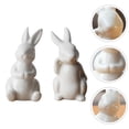 thumbnail image 2 of piezas de decoración de conejos de Pascua, cerámica artesanal, figuras de conejo, adornos de escritorio, 2 of 6