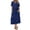 #0385-Navy, variant on Womens Two Piece Sets Peter Pan Collar Short Sleeve Top High Waist Skirt Midi Skirts Outfits Casual Boho Style Gift
