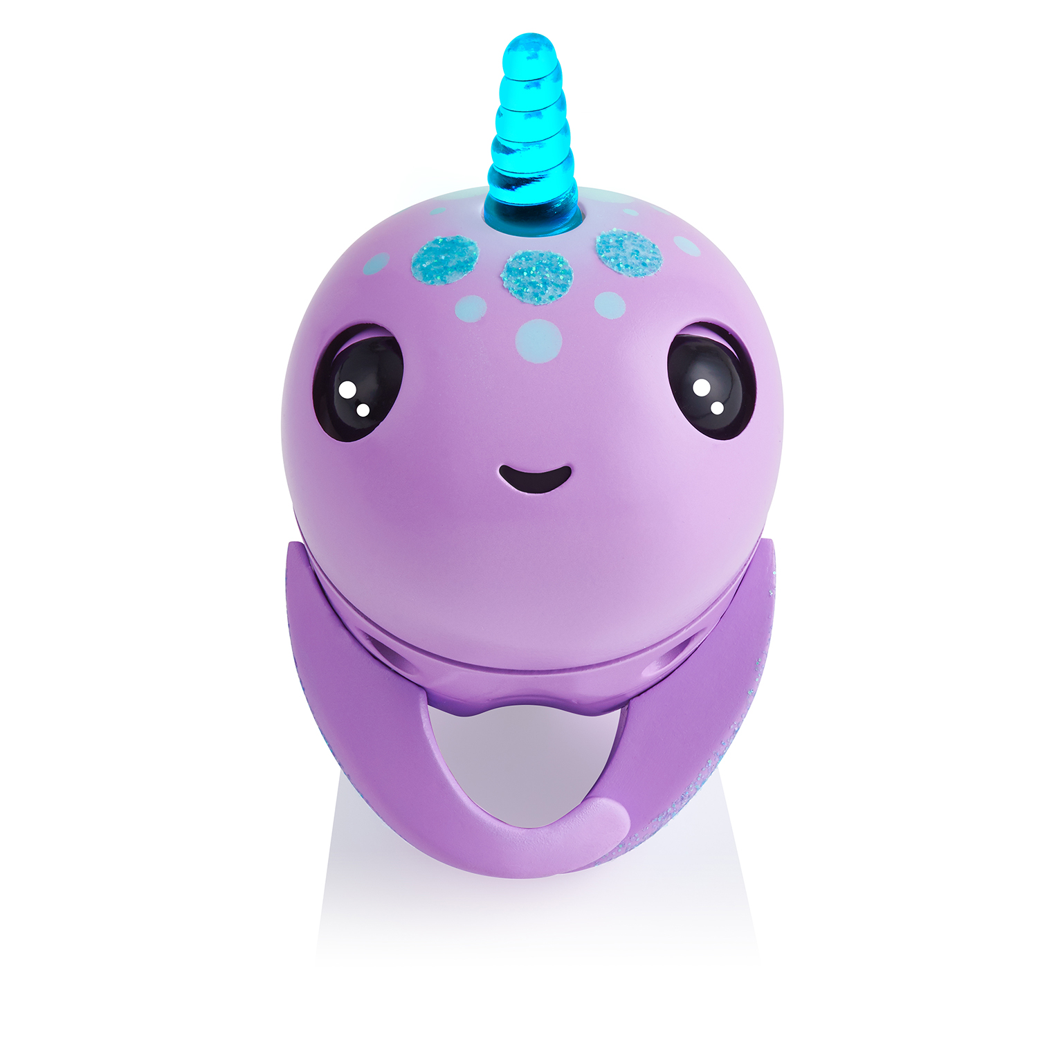 Fingerlings Light Up Narwhal - Nelly (Purple) - Friendly Interactive Toy by WowWee - image 4 of 10