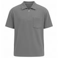 thumbnail image 4 of Aihuaihua White Shirt Men Henley Short Sleeve Casual 1/4 Zip up Collared Basic Tee Casual Men Clothes Grey XXL, 4 of 5