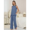 thumbnail image 6 of MINTREUS Lounge Sets for Women Knit Loose Tank Top Wide Leg Pants Soft Comfy Pajamas Set 2-Piece Outfits, 6 of 7
