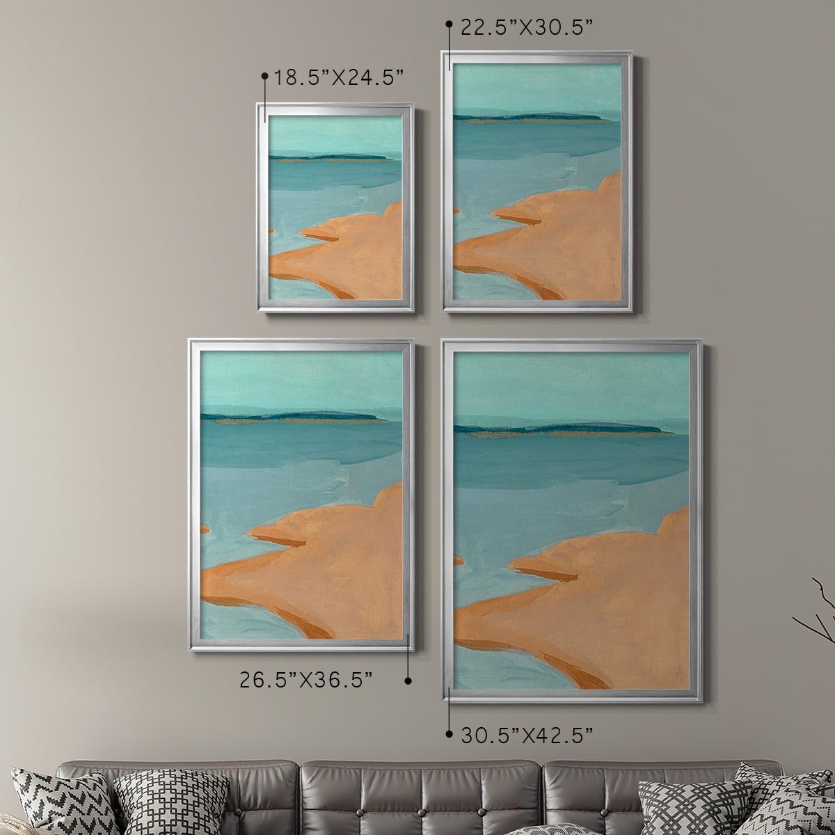 Out on the Sandbar III Premium Framed Print, in Gold, Black, or Silver - Ready to Hang