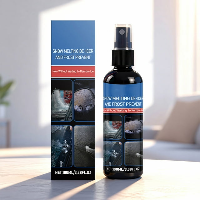 Snow Remover for Cars Automotive Icing and Snow Melting Agent Windshield Ice Remover Car Ice Melting Agent 100ml Refrigerator with Freezer