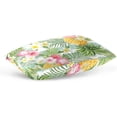 thumbnail image 5 of Tropical Flowers Velvet Oblong Lumbar Plush Throw Pillow Cover/Shams Cushion Case - 16x24in - Decorative Invisible Zipper Design for Couch Sofa Pillowcase Only, 5 of 5