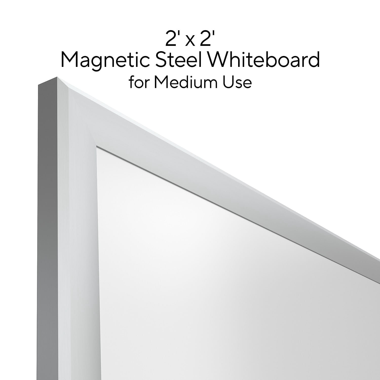 Staples TRU RED Magnetic Steel Dry Erase Board Satin Frame 2' x 2' (TR61179)